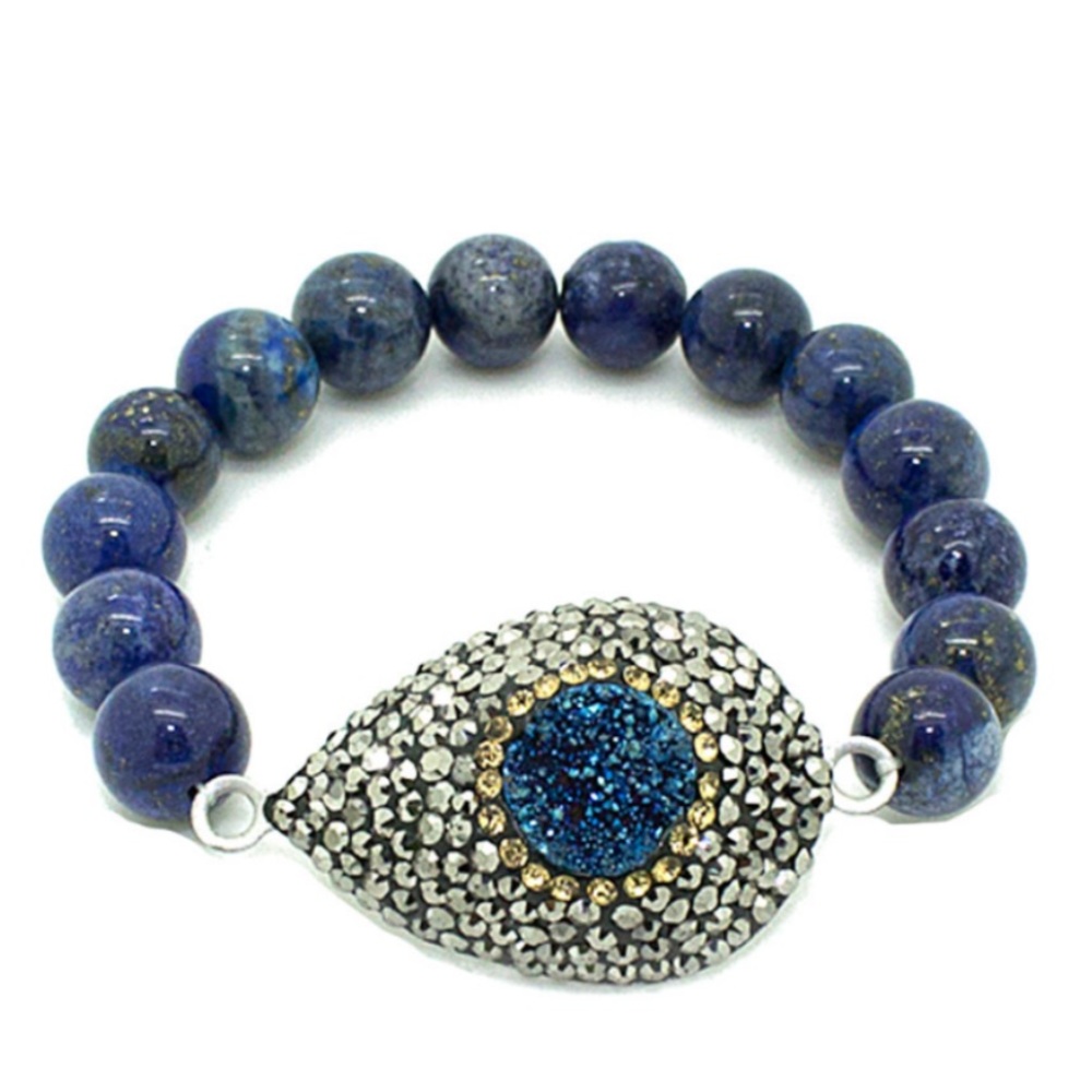 Eye Candy LA Blue Drusy My Wrist Bracelet